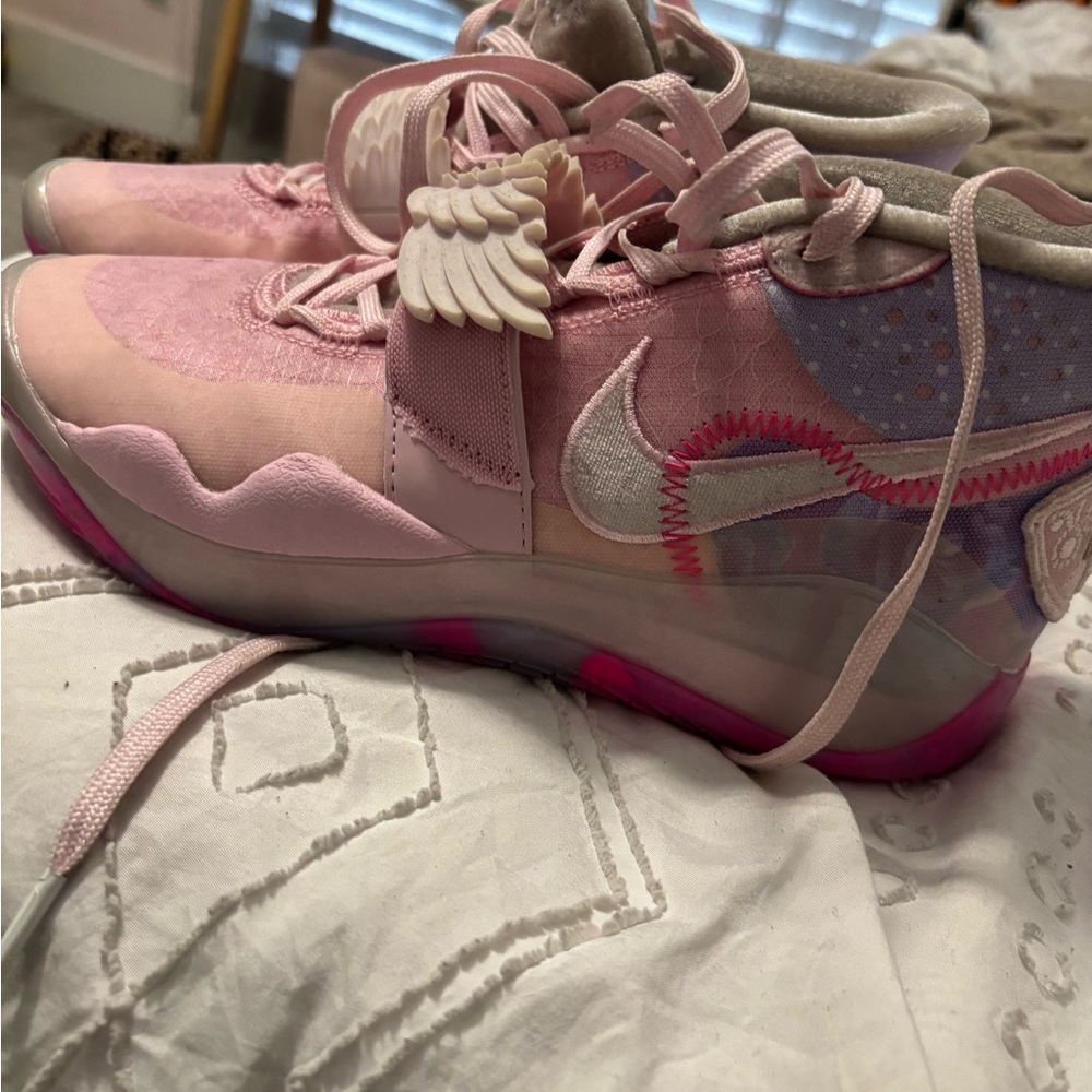 Pink Winged High-Top Sneakers